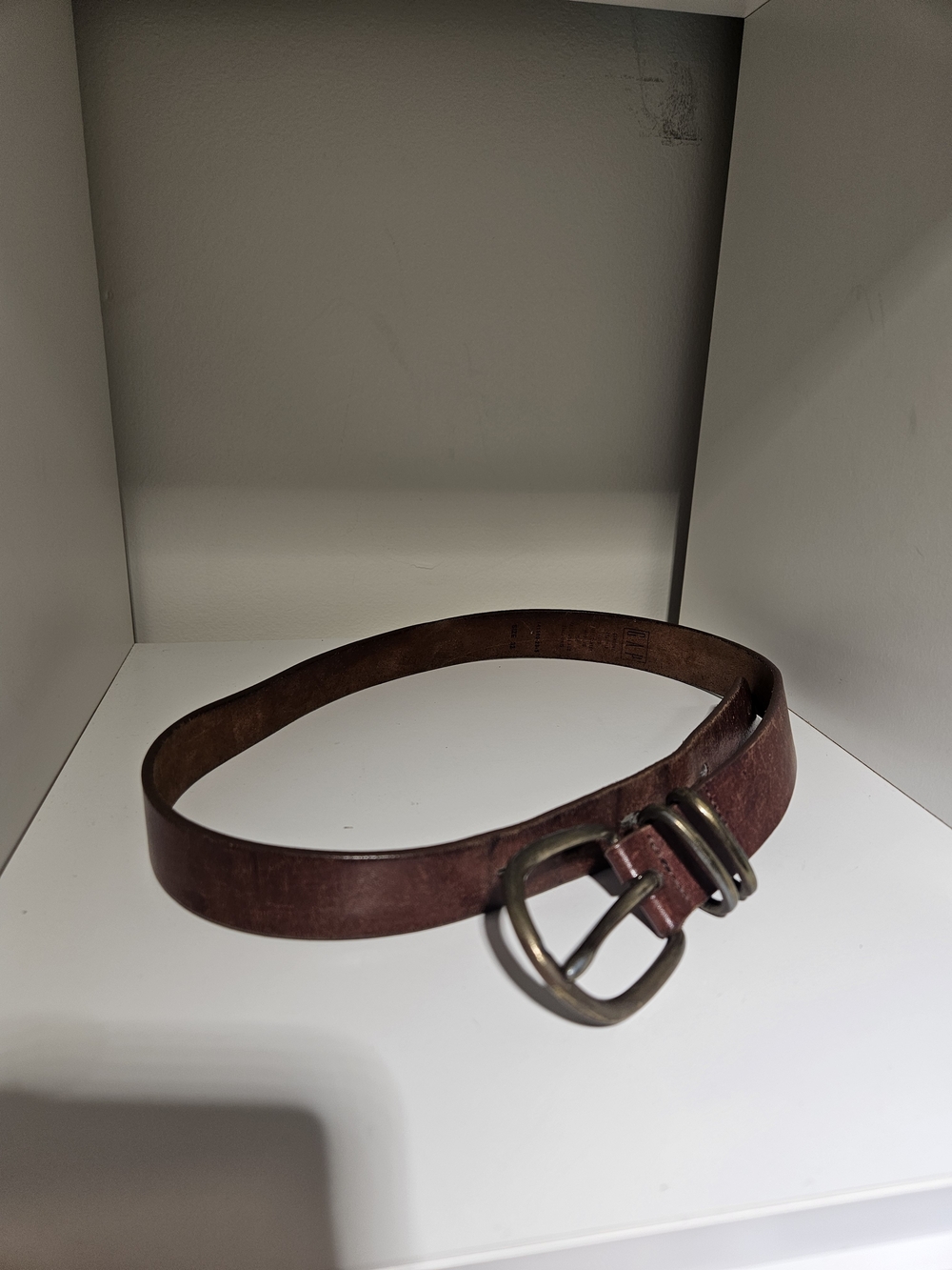 Gap 32 Brown Leather Belt with Antique Buckle
